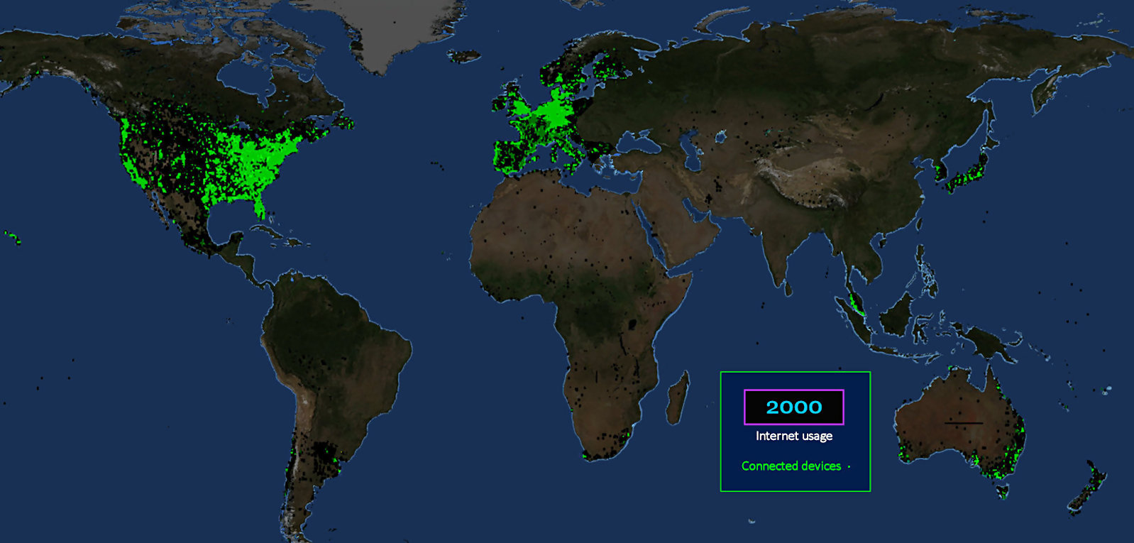 Internet usage, 2000 map